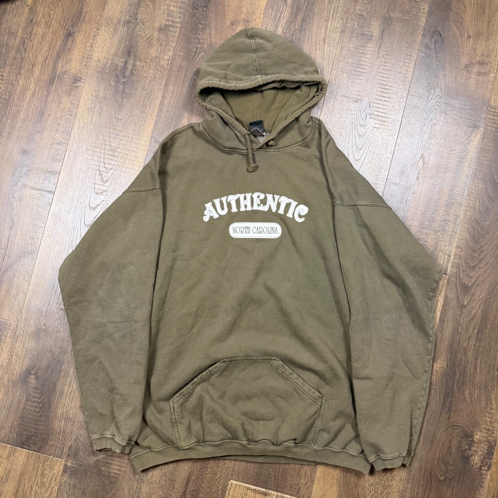 Y2K Fleece Concepts Authentic North Carolina Olive Green Oversized Hoodie XL
